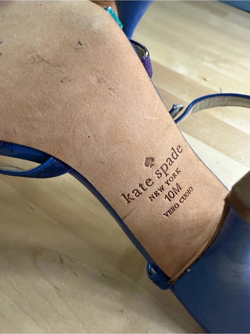 Kate Spade Vero Cuio Blue Strap High Heels Size 10